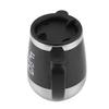 Portable Electric Stainless Steel Self Mixing Cup Magnetic Stirring Coffee Mug Black