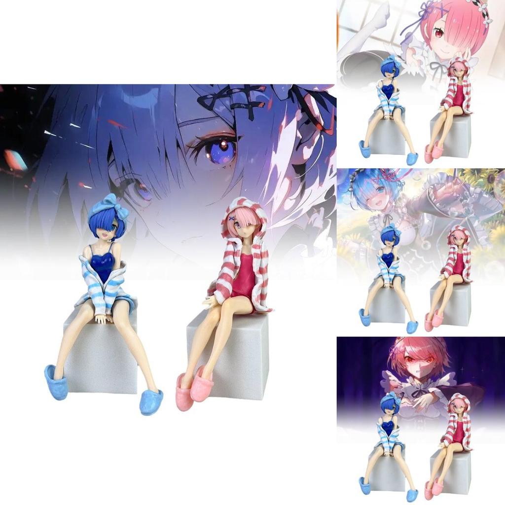 Charming Pvc Anime Figures Isekai Life Ram And Rem Beautiful Girl Collectibles
