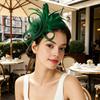 Damen Blumenfeder Stirnband Retro Netz Blumen Stirnband mit Federn Teeparty Haarband Fascinators Haar Accessoire für Cocktailpartys