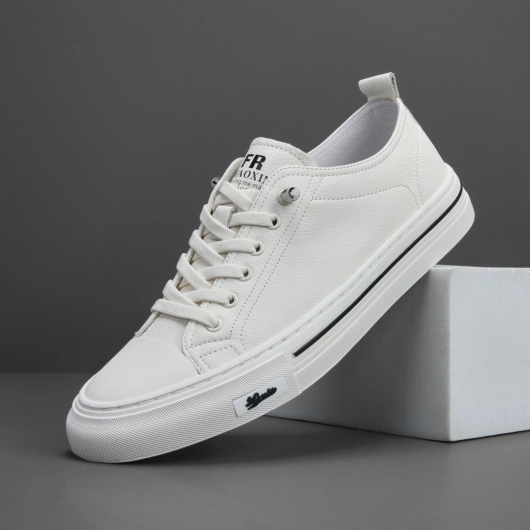 Men s White Cowhide Soft Sole Casual Shoes - Versatile & Comfortable 40