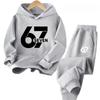 Viral 67 Numble Happy Kids Outfit 4-13Y Casual Fashion Spotts Children Hoodies Set Comfortable Boy Girl Sweatshirt Set Pant Suit