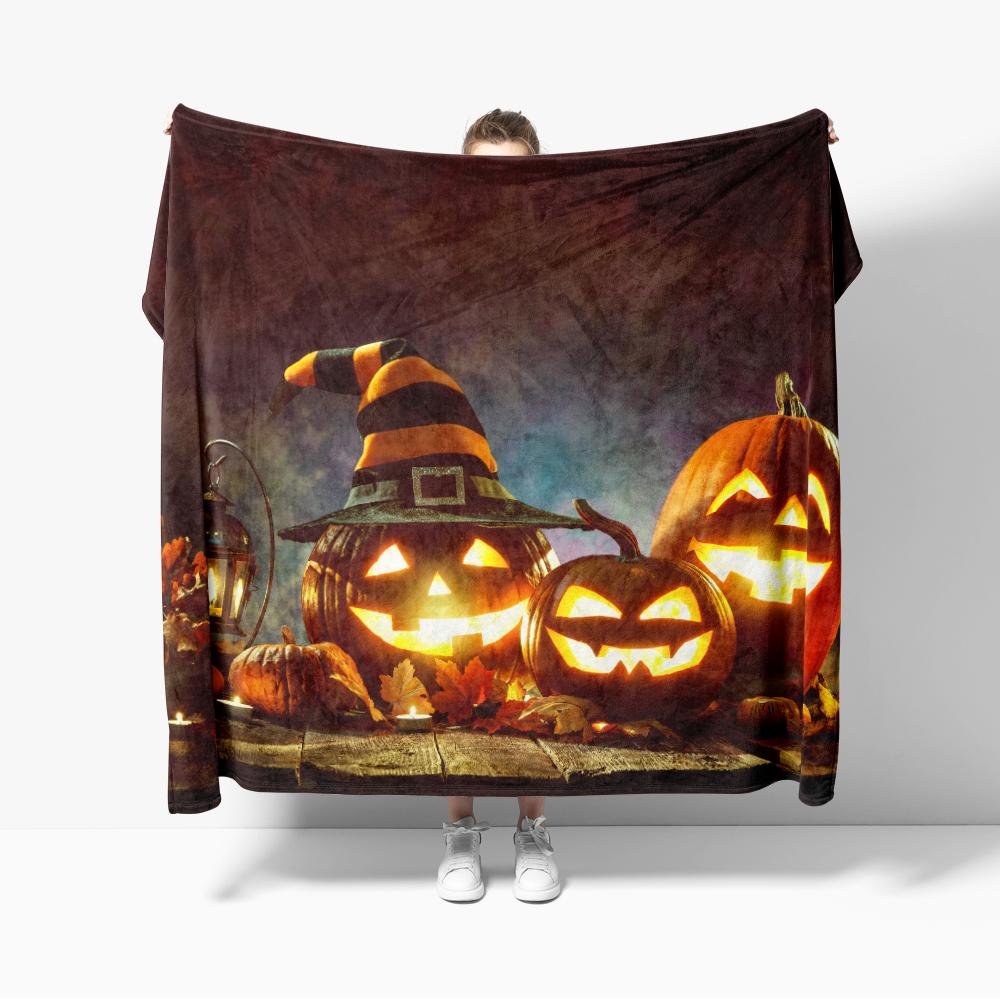 Manta de Tiro Halloween Otoño Acción de Gracias Regalo Manta Mantas de Calabaza Mantas de Sofá Para Sofá cama Estampado de Fantasma