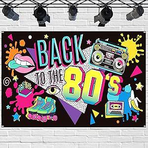 8090s Decorative Banner Background Back To 90s Vintage Party Disco Rock