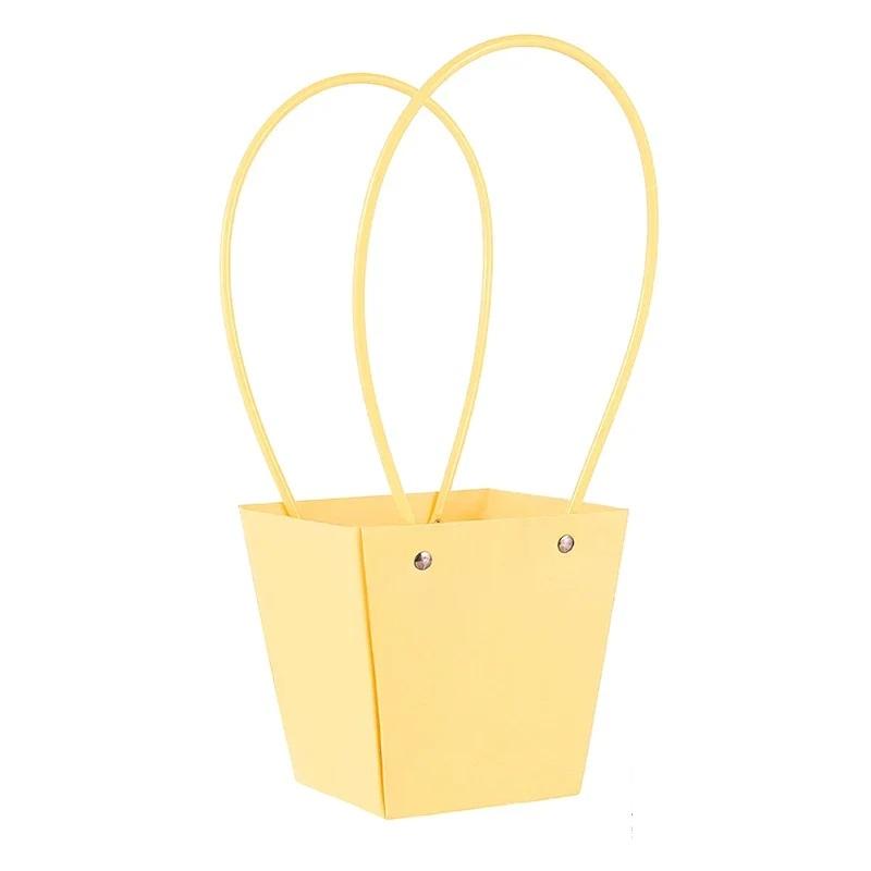 1pcs New Colored Waterproof Kraft Paper Handbag Handheld Gift Snack Bouquet Handbags Festival Flower Gift Packaging Handbag