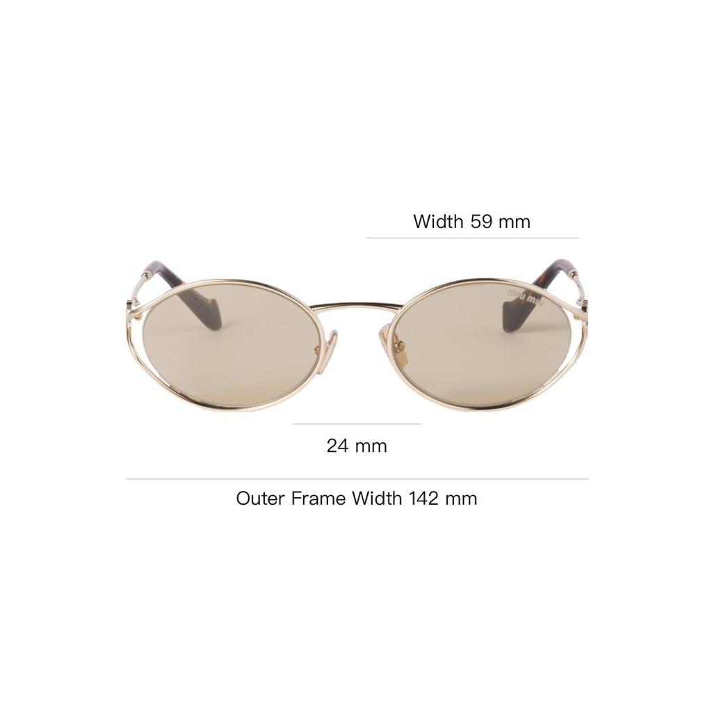 Miu Miu Oval Sunglasses With Logo Women sunglasses Gold SMU52YEZVNC054-FE10R