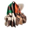 24 Autumn and Winter Splicing Scarf Women's Fashion Warm Versatile Imitation Cashmere Scarf Thickened High-end Shawl