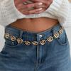 Silver Spiral Circle Waist Chain Gold Color Oval Belly Chain Creative Metal Waist Chain  Girls