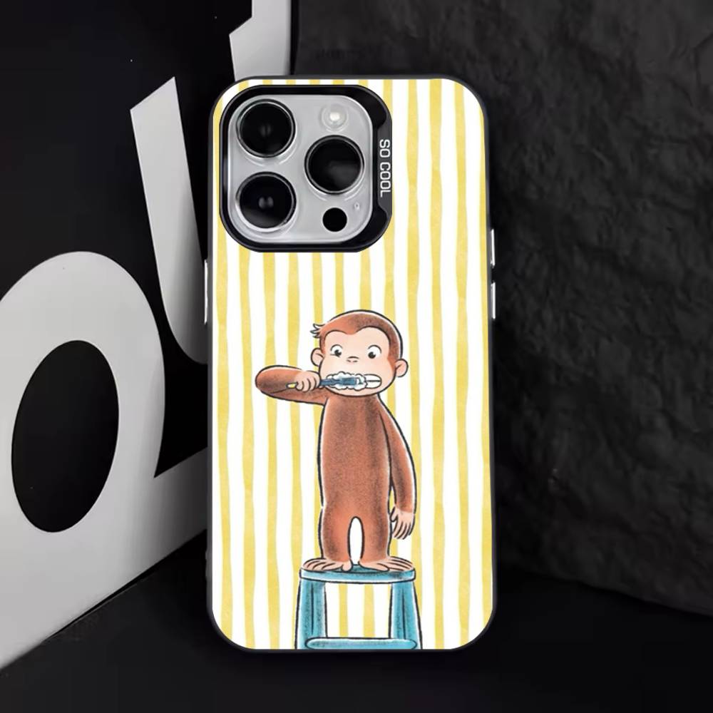 Mokey G-GeorGes Cute For iPhone 17,16,15,14,13,12,11,Pro,Max,Plus,E,Air,Mini Anti Fall Black Matte Hard Bumper Phone Case