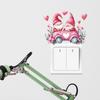 Pink Gnome Car Switch Sticker Self-Adhesive Removable Wall Sticker Hallway Living Room Home Decor