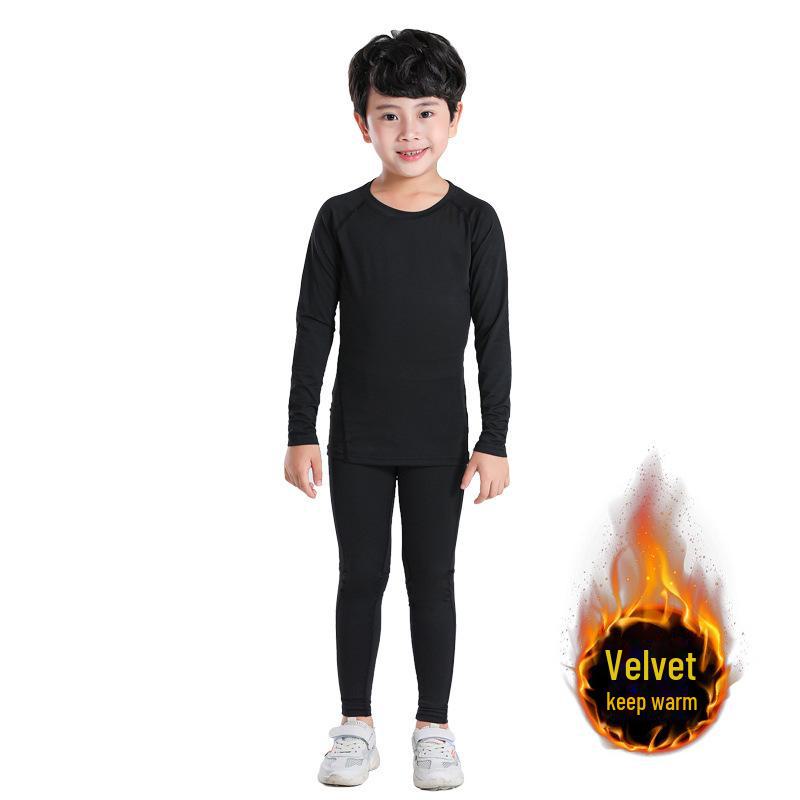 

Kids Yoga Tights: Warm, Velvet-Enhanced Athletic Suit for Boys & Girls, Perfect for Autumn/Winter Runs and Fitness. 160/32/S чорний