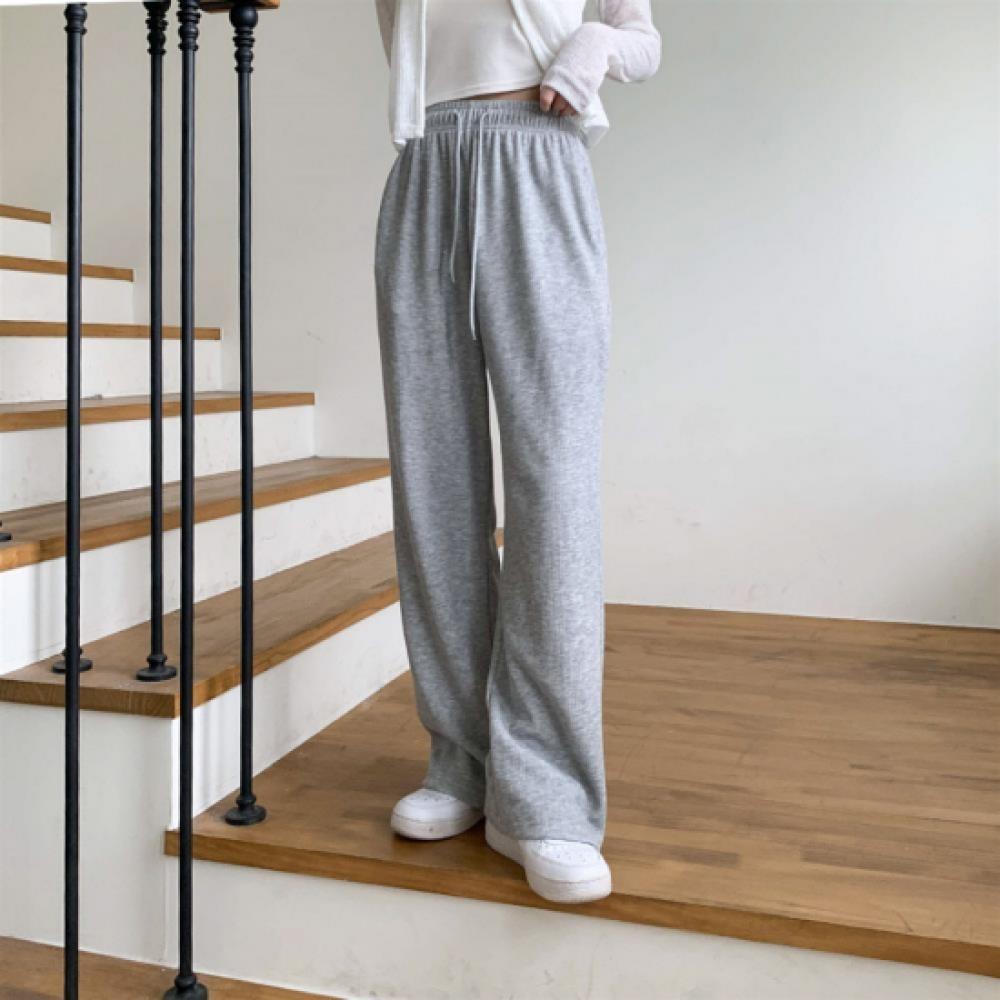 New Arrivals Open Run Women Sporty Rayon Spandex Semi Wide Banding Pants