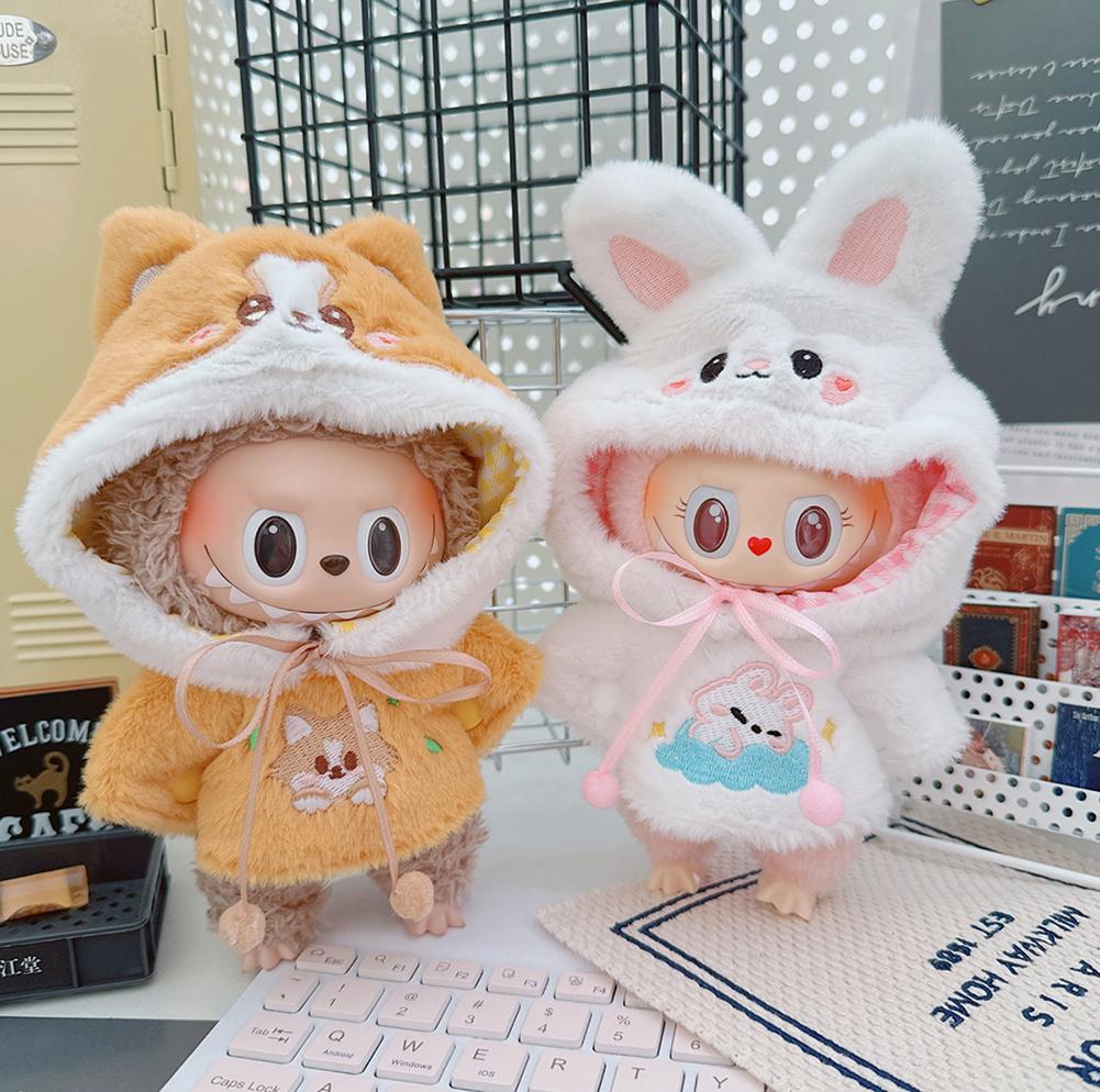 For 17cm Labubu Doll Clothes Fashion Clothes Cloak Doll Clothes Color Match Shawl Dolls Accessories Cute Decoration Little Clothes