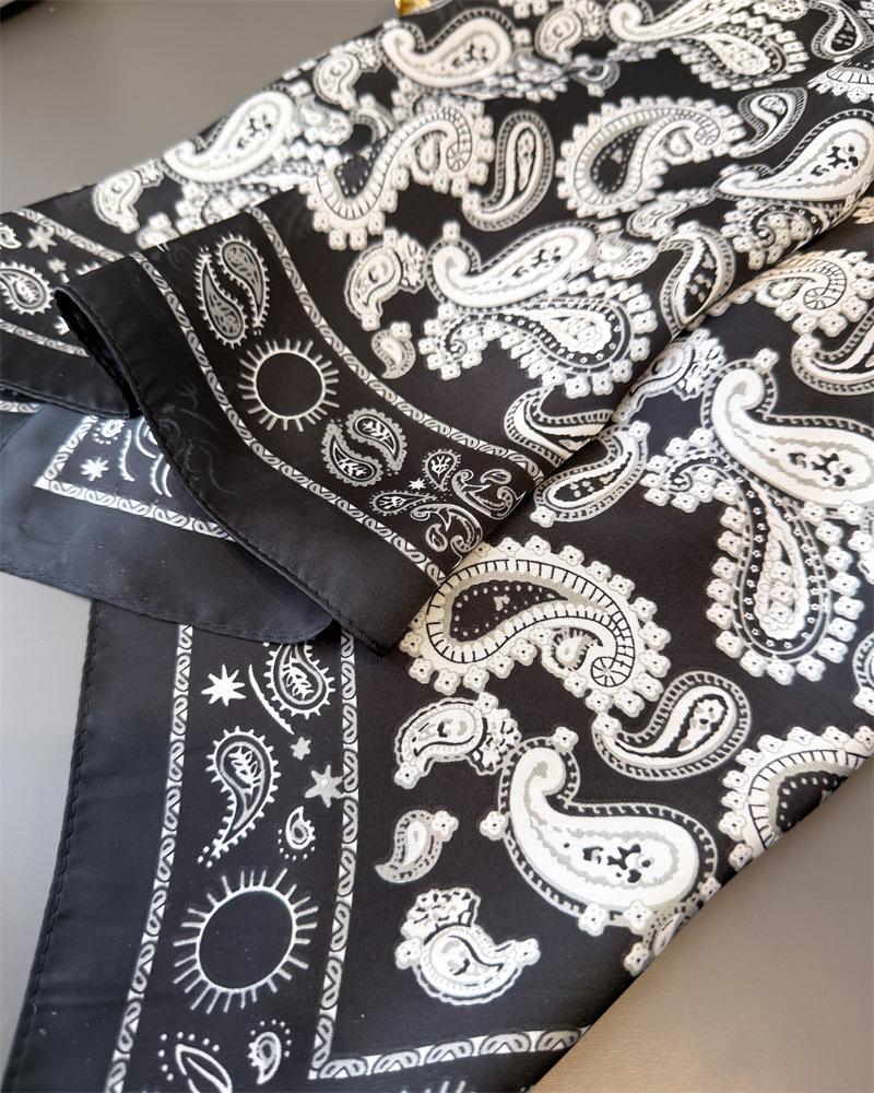 Luxury Paisley Print Shawl Square Scarf for Women Hijab Fashion Wraps Neckerchief Female Hair Bands Ribbon Headband Bandana