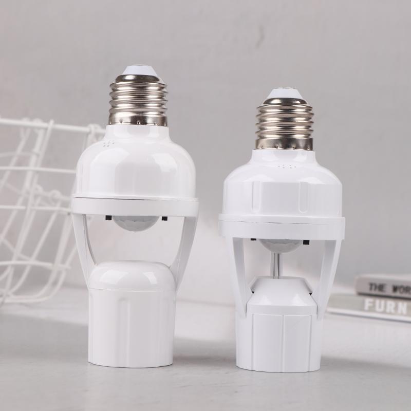 E27 Socket Converter With Pir Motion Sensor Led Lamp Base Intelligent Switch Light Bulb Holder Ac 85-265V Dimming Delay Control