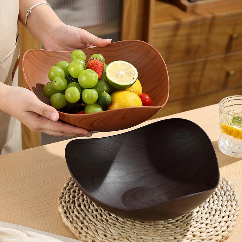 Ruhan Creative Imitation Wood Grain Geometric Fruit Plate Set