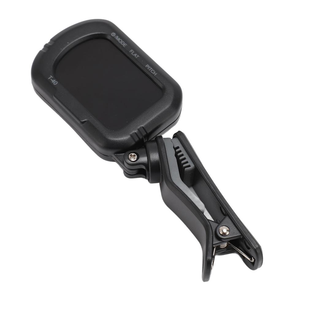 Clip On Guitar Tuner Black LCD Display A0 27.5Hz to C8 4186Hz Quick Response Violin Tuner for Bass U