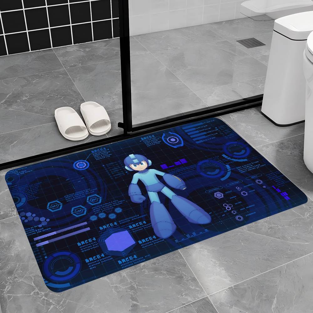 Classic Action Game R-Rockman Kitchen Mat Kids Room Bedroom Decoration Balcony Anti-Slip Doormat Living Room Alfombra