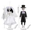 Halloween Decorations Outdoor Hanging Bride Groom Skeleton Poseable Hanging Skull Scary Room Pendant Yard Decors