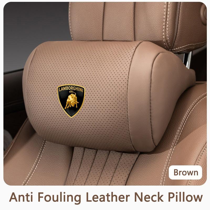 Car Back Support Headrest Neck Pillow Memory Cotton Lumbar For Lamborghini Urus Huracan Aventador Premium Auto Accessories TT1