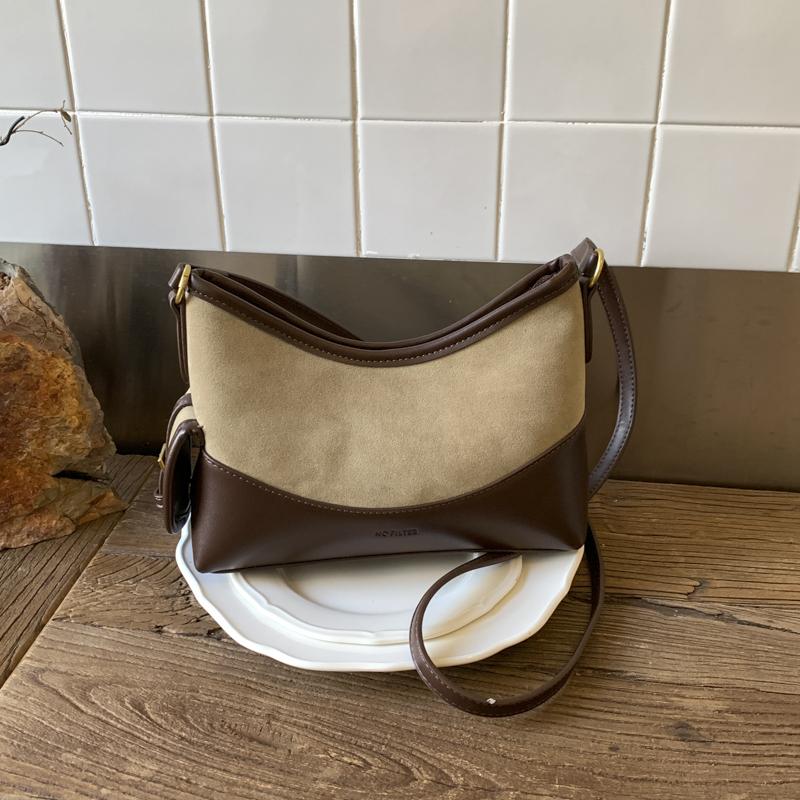 Light Luxury PU & Faux Suede Hobos Shoulder Bags for Women 2026 High Quality Matching Fashiable Popularity Crossbody Bags