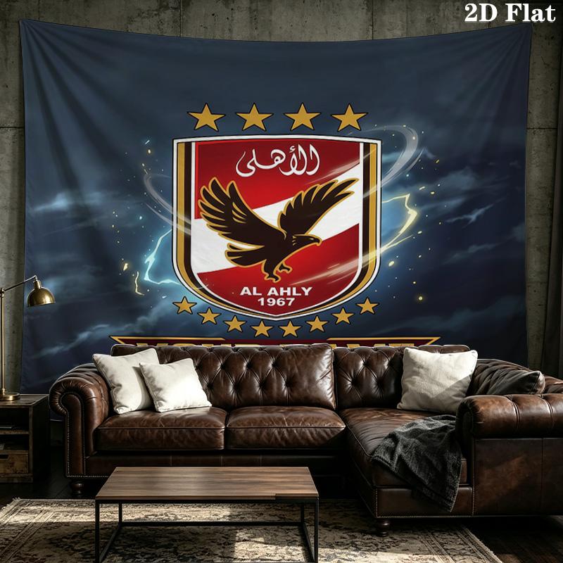 Custom Name Al Ahly SC Printed Tapestry – Wall Hanging for Bedrooms, Dorms, and Home Decor