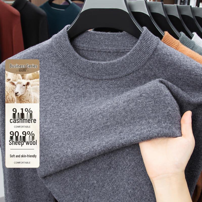 Men s Cashmere Blend Round Neck Sweater L