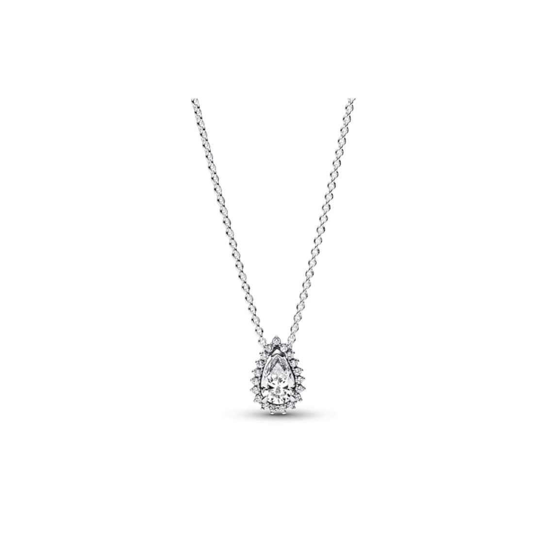 Pandora Pear Shaped Pendant 925 Silver Cubic Zirconia Necklace Women necklace 392832C01 Box