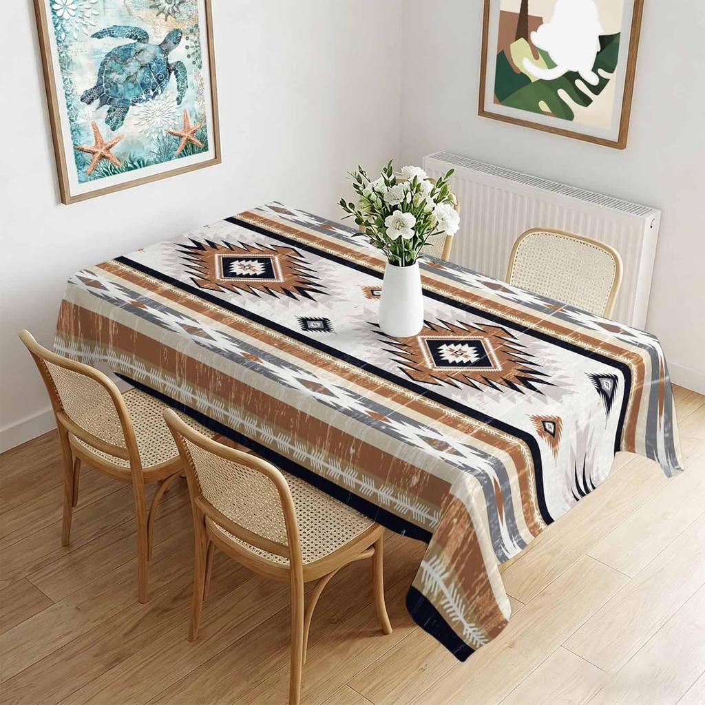 Navajo Ethnic Style Rectangle Tablecloth for Table Decor Wedding Party Waterproof Reusable Table Cloth for Table Kitchen Dining
