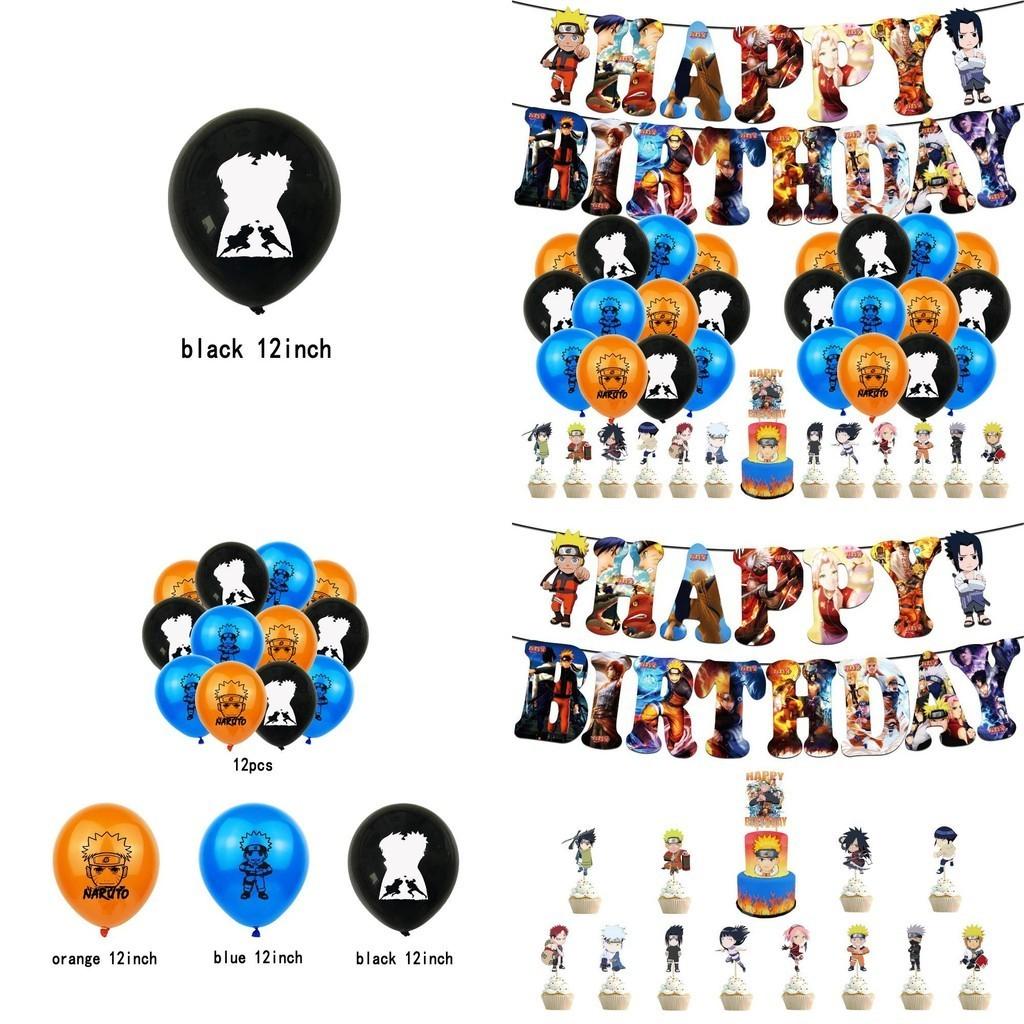 Naruto Ninja Birthday Party Supplies Decorate With Colorful Balloons Pull Flags And Cake Toppers