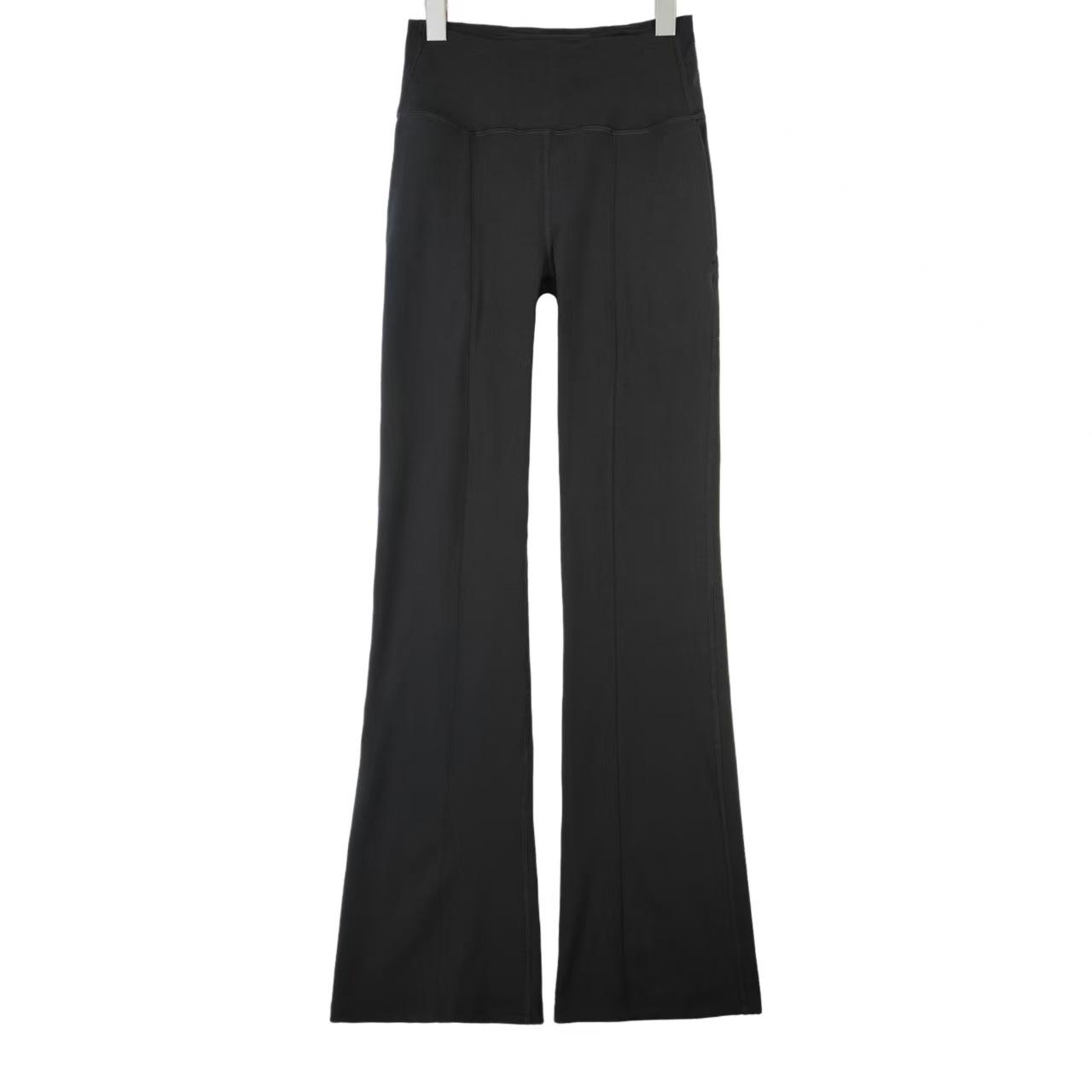 

Women’s High-Waisted Slimming Micro-Flare Trousers - Stylish and Elegant Long Pants Size 4 чёрный