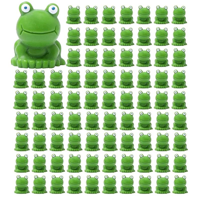 50Pc Mini Resin Frogs, Green Tiny Frogs Figurines Miniature Home Dcor Fairy Garden Decor, Dollhouse, Birthday Party Favors Gift