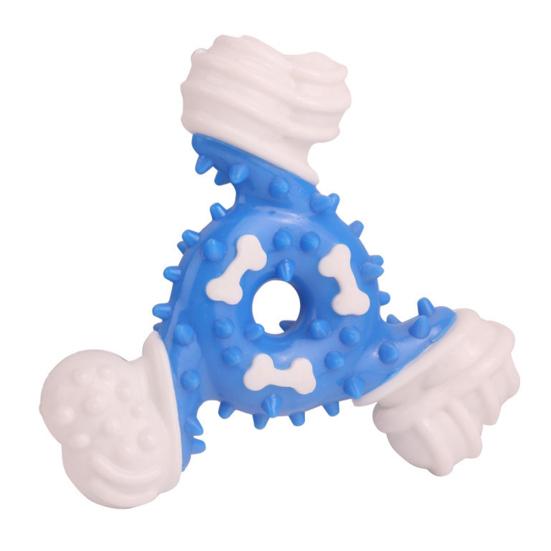 

Pet Dog Three Leaf Darts Shape Anti Bite Teeth Grinding Cleaner Chewing Toy синий