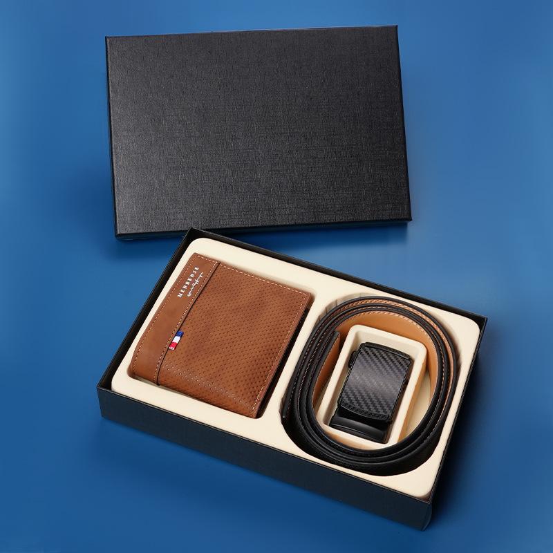 Men's Belt Wallet Gift Box Automatic Buckle Trousers Belt Wallet Combination High End New Gift Gift