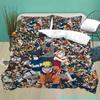 Uzumaki N-Naruto Bedding Set Cartoon Anime Quilt Cover Children Bedroom Bedclothes Boy Duvet Cover Polyester Bedspread Gift