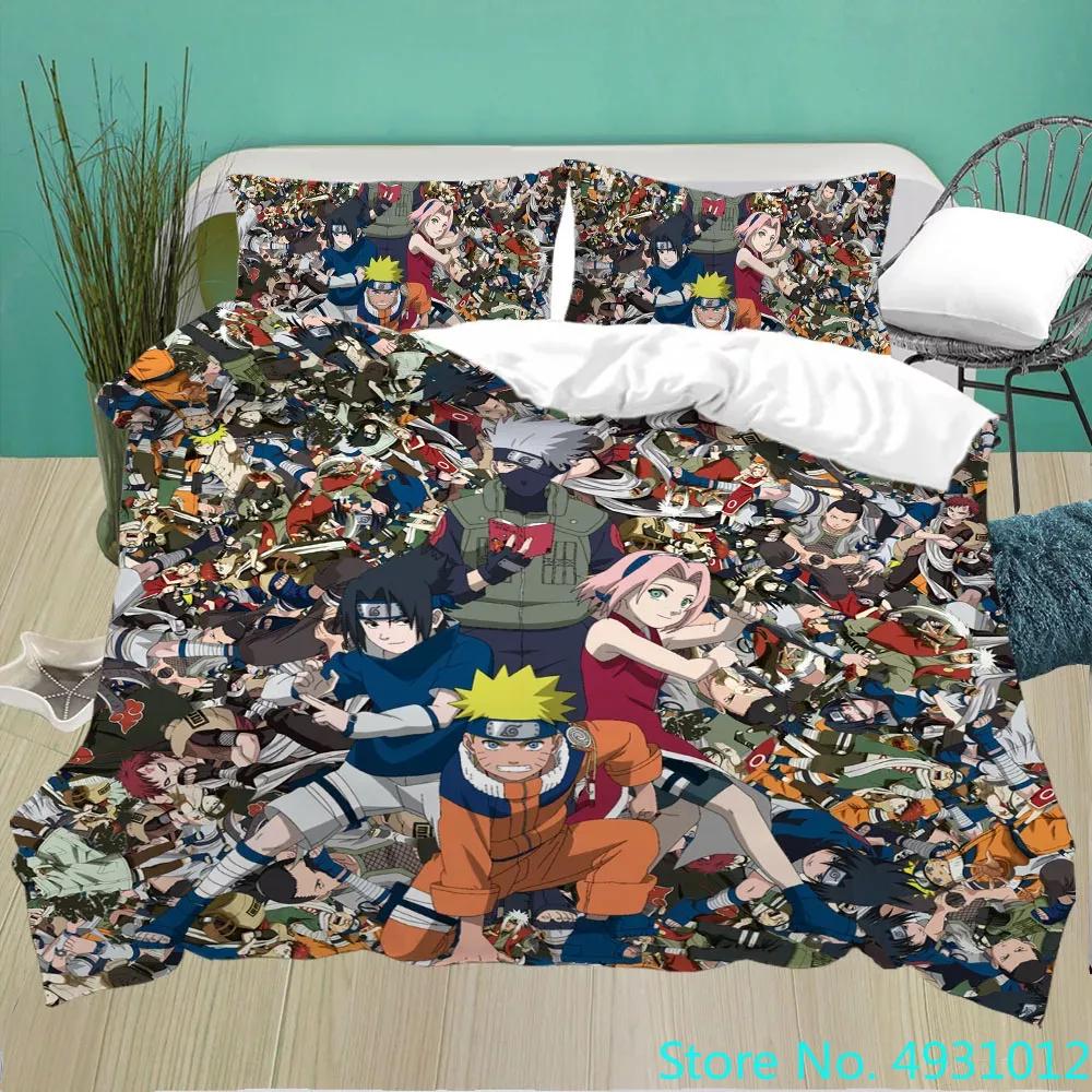 Uzumaki N-Naruto Bedding Set Cartoon Anime Quilt Cover Children Bedroom Bedclothes Boy Duvet Cover Polyester Bedspread Gift