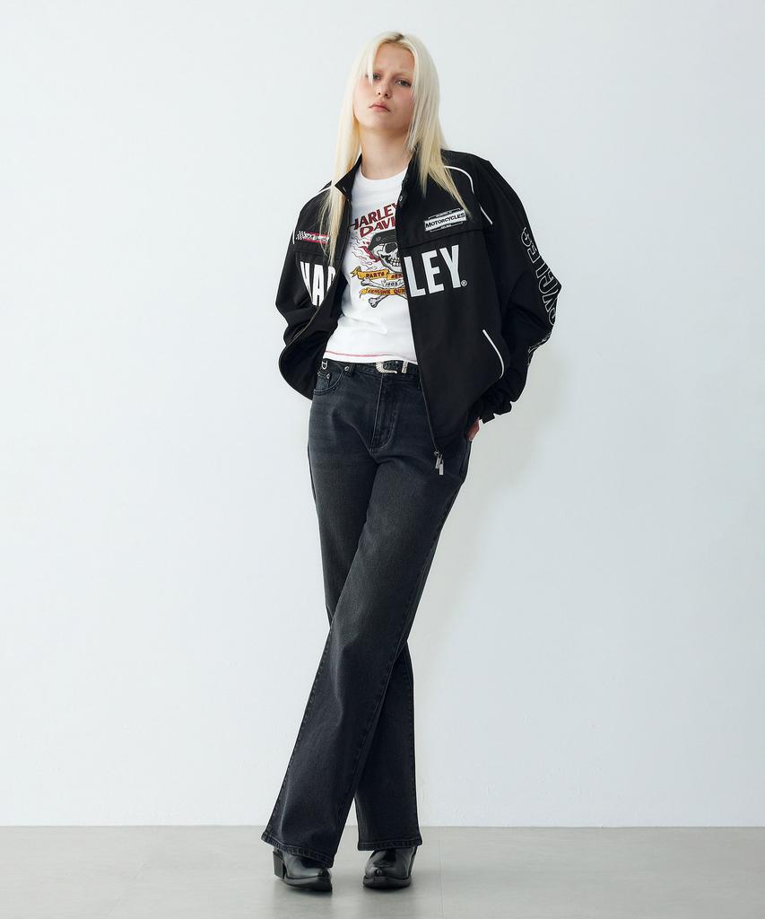 HARLEY-DAVIDSON COLLECTIONS® [Women'S] Skull Globe Crop T-Shirt White_Hh26111052