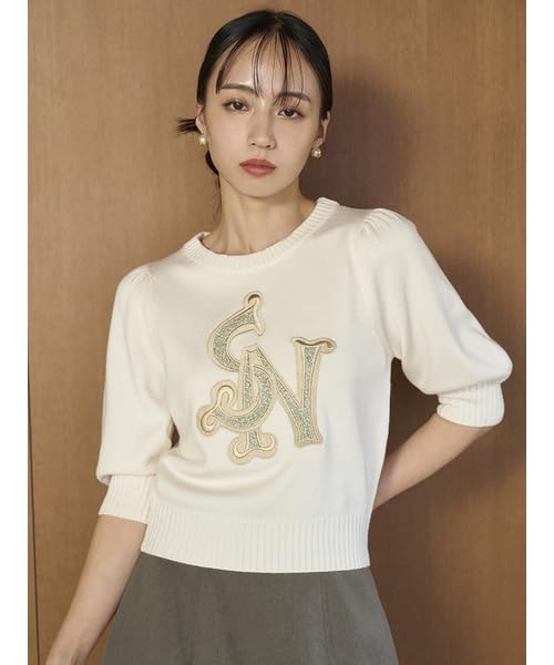 Snidel Logo Knit Pullover SWNT251042 IVR Women's