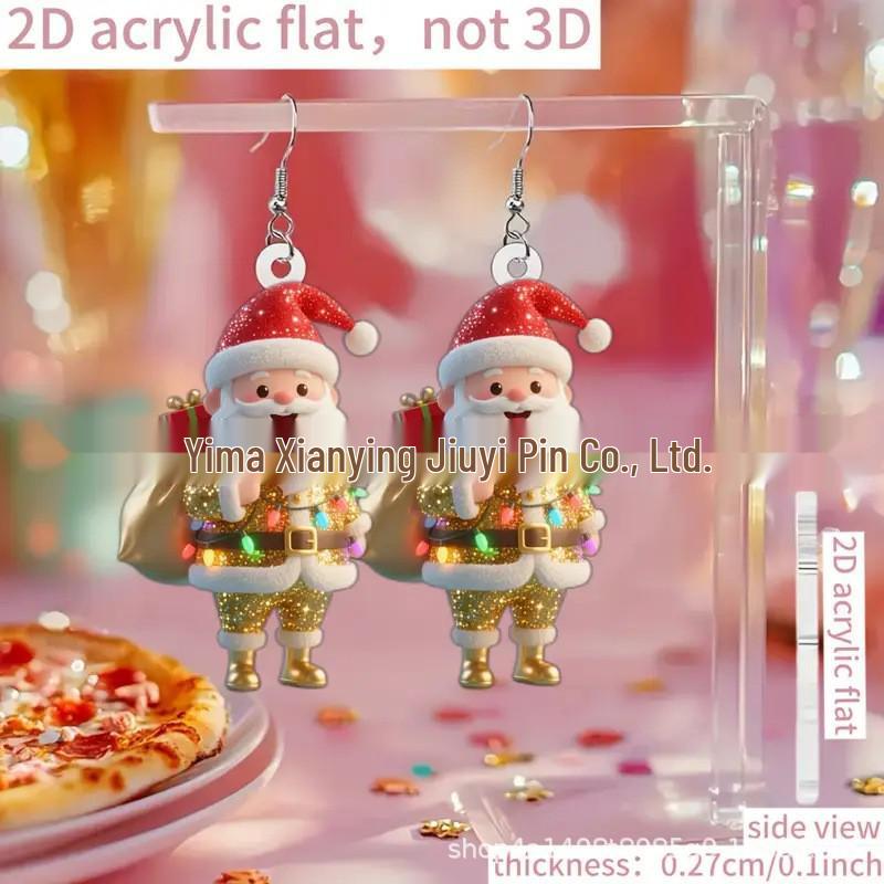 

Acrylic Retro Santa Claus Earrings: 2025 Cute & Creative Design Acrylic Earrings (without hooks)