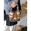 Borsa a Spalla Cartone Animato Hello Kitty in Materiale Peluche per Uso Quotidiano e Outfit Casual