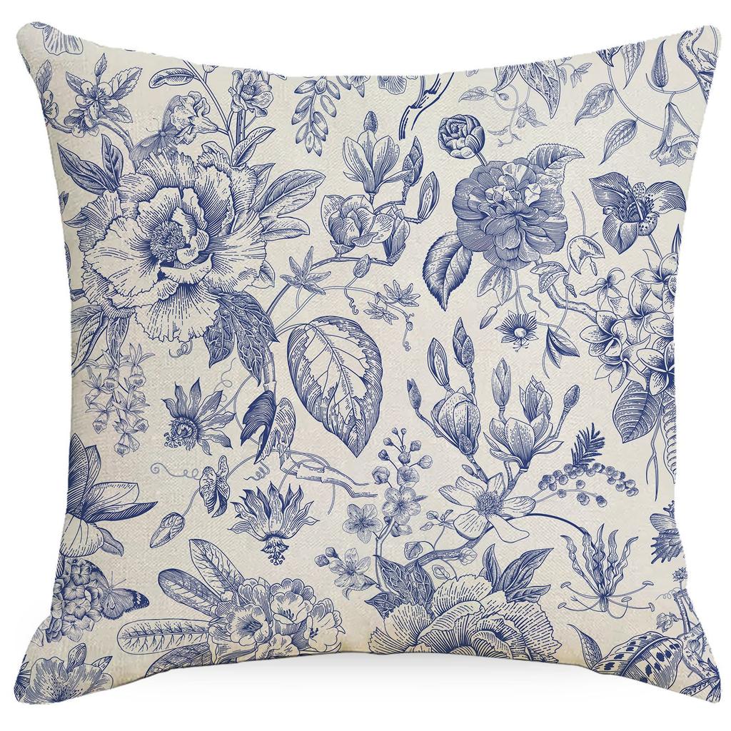 Kissenbezug mit geometrischem Blumen- und Pflanzenmuster im chinesischen Stil, Wohnzimmer, Sofa, Kissenbezug im neuen chinesischen Stil