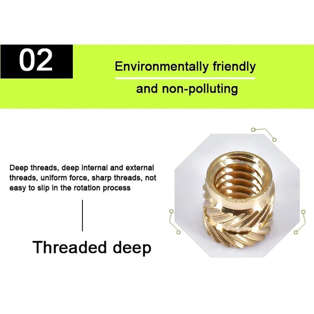 50Pcs Double Twill Embedment Nuts Knurled Thread 3D Printer Accossory New Brass Insert Nut