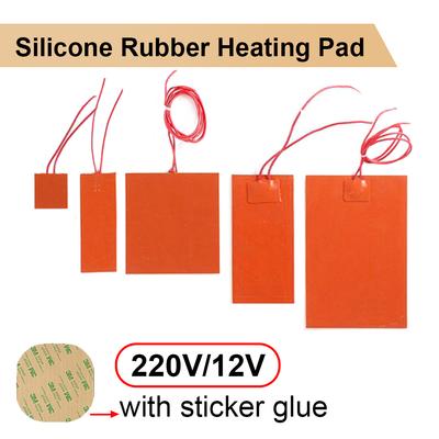 Siliconen Rubber Verwarmingskussen Platte Verwarmingsband Vierkant Verwarmd Bed Flexibel Waterdicht 3D Printer Lijmsticker Kleefstof 12V 220V