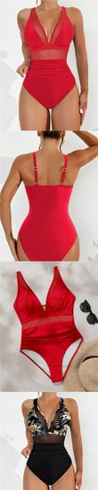 2025 European & American Backless Mesh Bikini Swimsuit