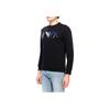 Emporio Armani Embroidered Logo Pattern Blend Pullover Sweatshirt Men Sweatshirt Black 6Z1MB3-1J07Z-0999