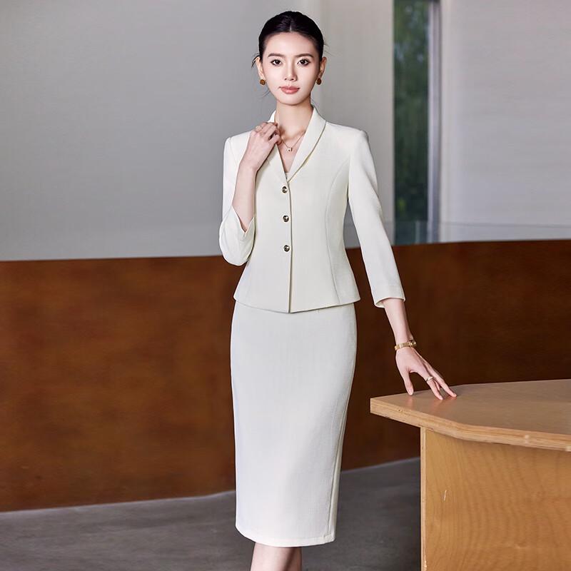 Ensemble tailleur court et jupe style français pour femme