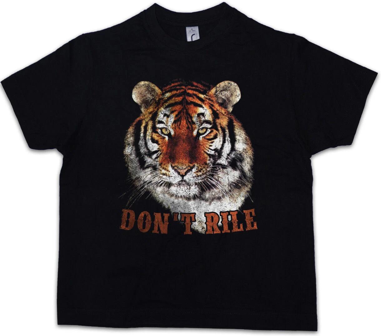 DON T RILE Kids Boys kids boys T-Shirt Fur Head Animal Wildlife Welfare Cat Tiger 100