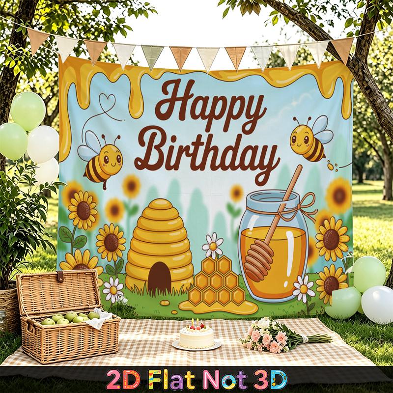1pc Floral Photo Backdrop - Polyester Party Decor
