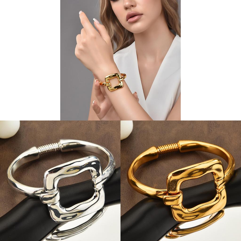 Geometrisches quadratisches Federarmband mit verstellbarer Passform für modebewusste Frauen