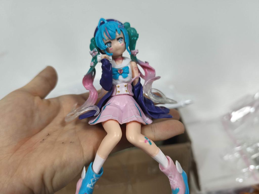 Hatsune Miku Desktop Cute Actionfigur 11cm Neko T-Shirt Ver. Anime Figur Kawaii Mädchen Modell Spielzeug Geschenk