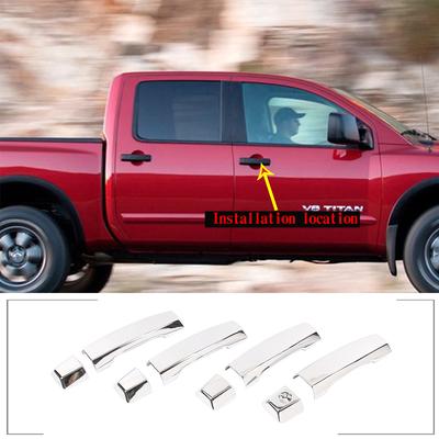 For Nissan Titan 2004-2015 Car Styling ABS Silve Car Door Handle Cover Trim Cover Sticker Exterior Car